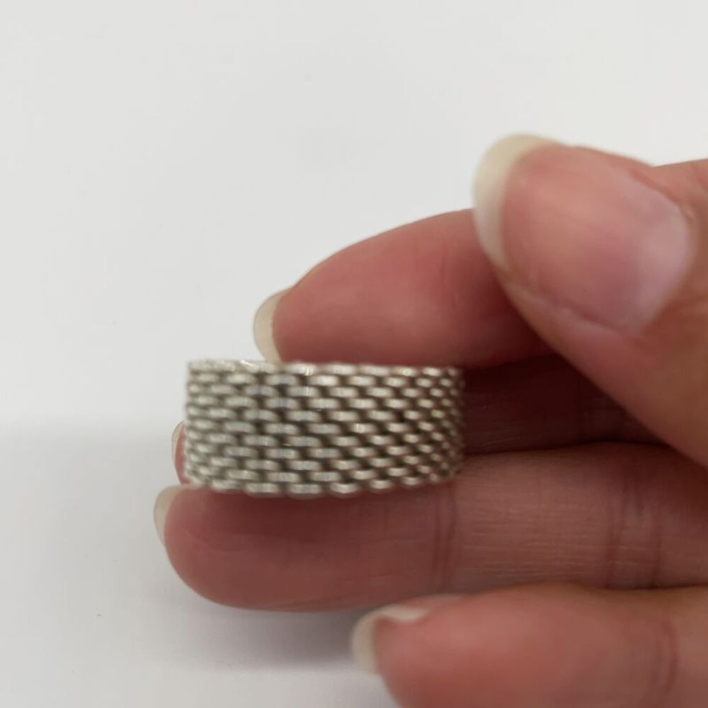Tiffany & Co. Silver Wide Mesh Band Ring